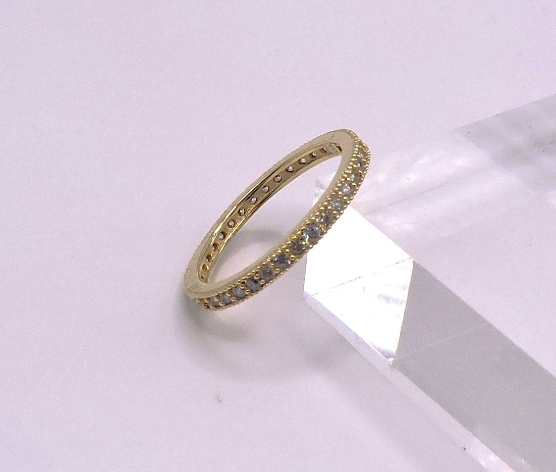 Gold-plated silver headband with zircons.Size 7