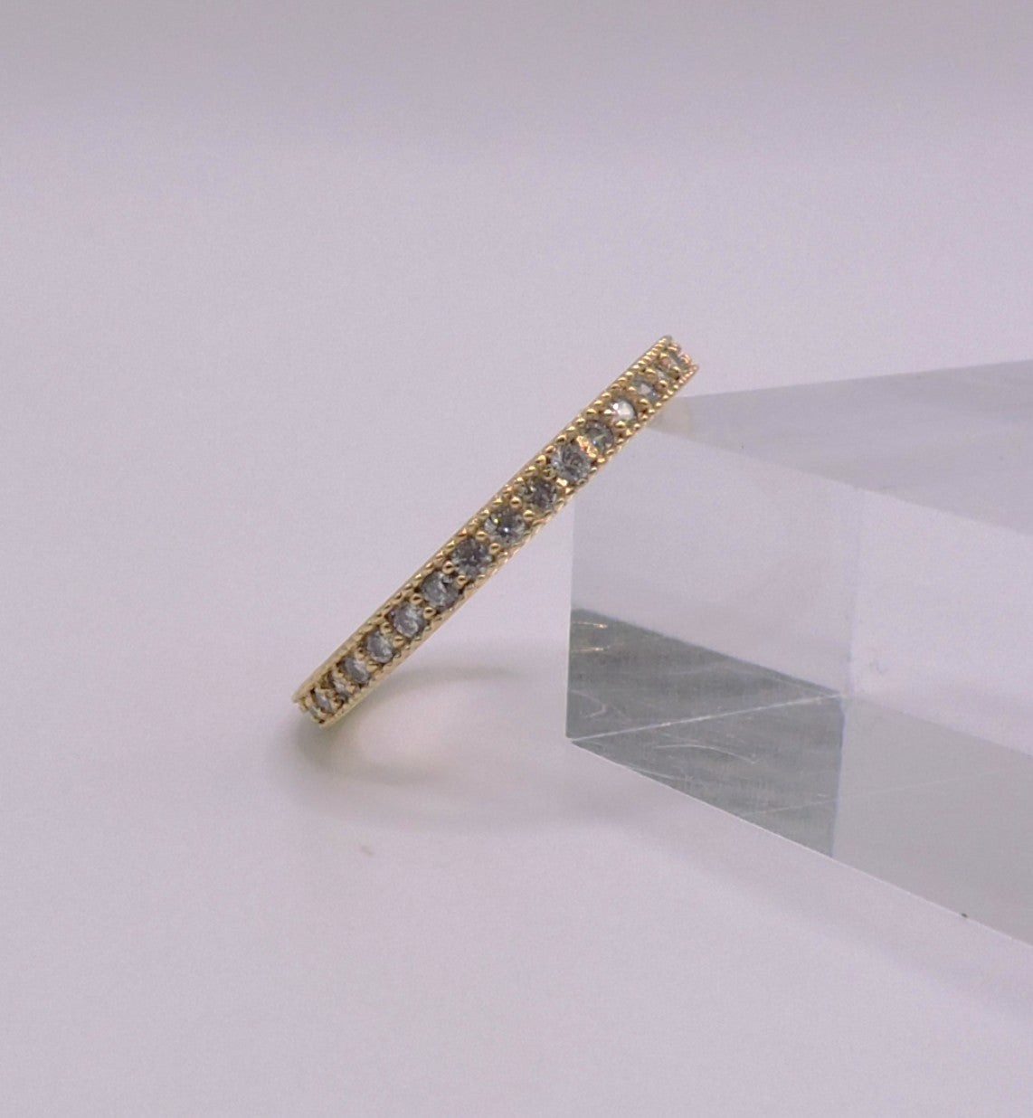 Gold-plated silver headband with zircons.Size 7