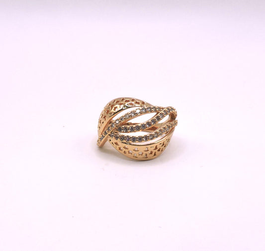 Gold-filled Filigram Ring with Zirconia size 6/8.