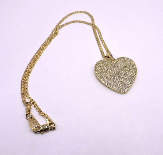 Heart Goldfilled pendant Miropave necklace.