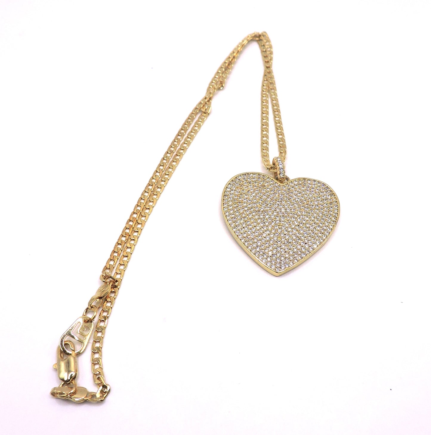 Heart Goldfilled pendant Miropave necklace.