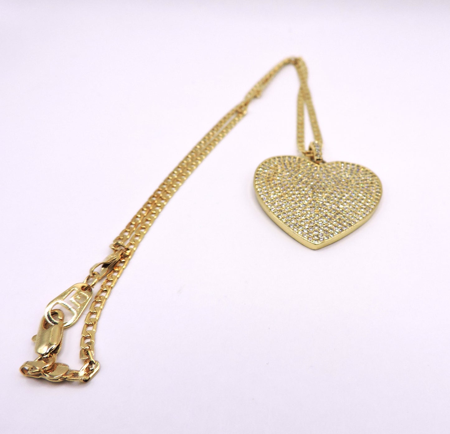 Heart Goldfilled pendant Miropave necklace.