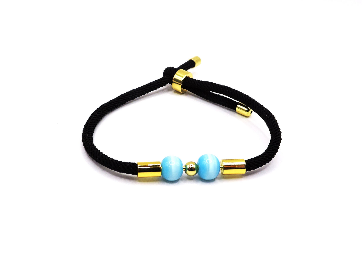 Adjustable cord bracelet with real Turquoise stone.