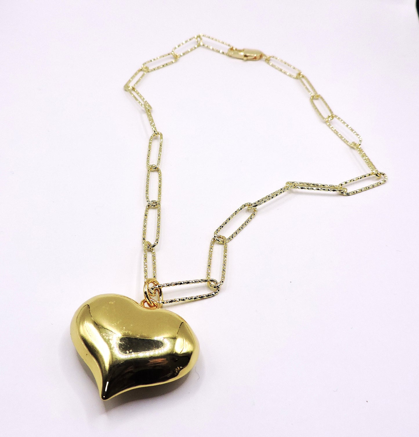Gold-filled chain necklace with Heart.