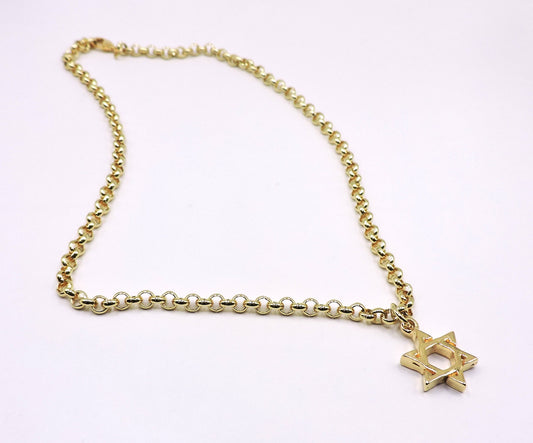 Gold-filled chain necklace with Star of David