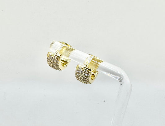 Small wide hoop earring in Micropave and Gold Filled