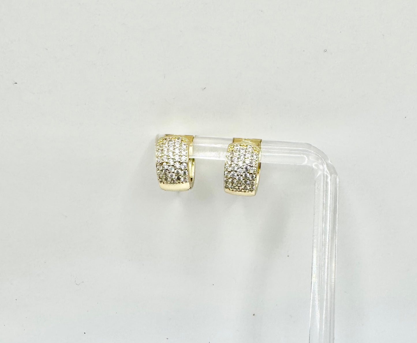 Small wide hoop earring in Micropave and Gold Filled