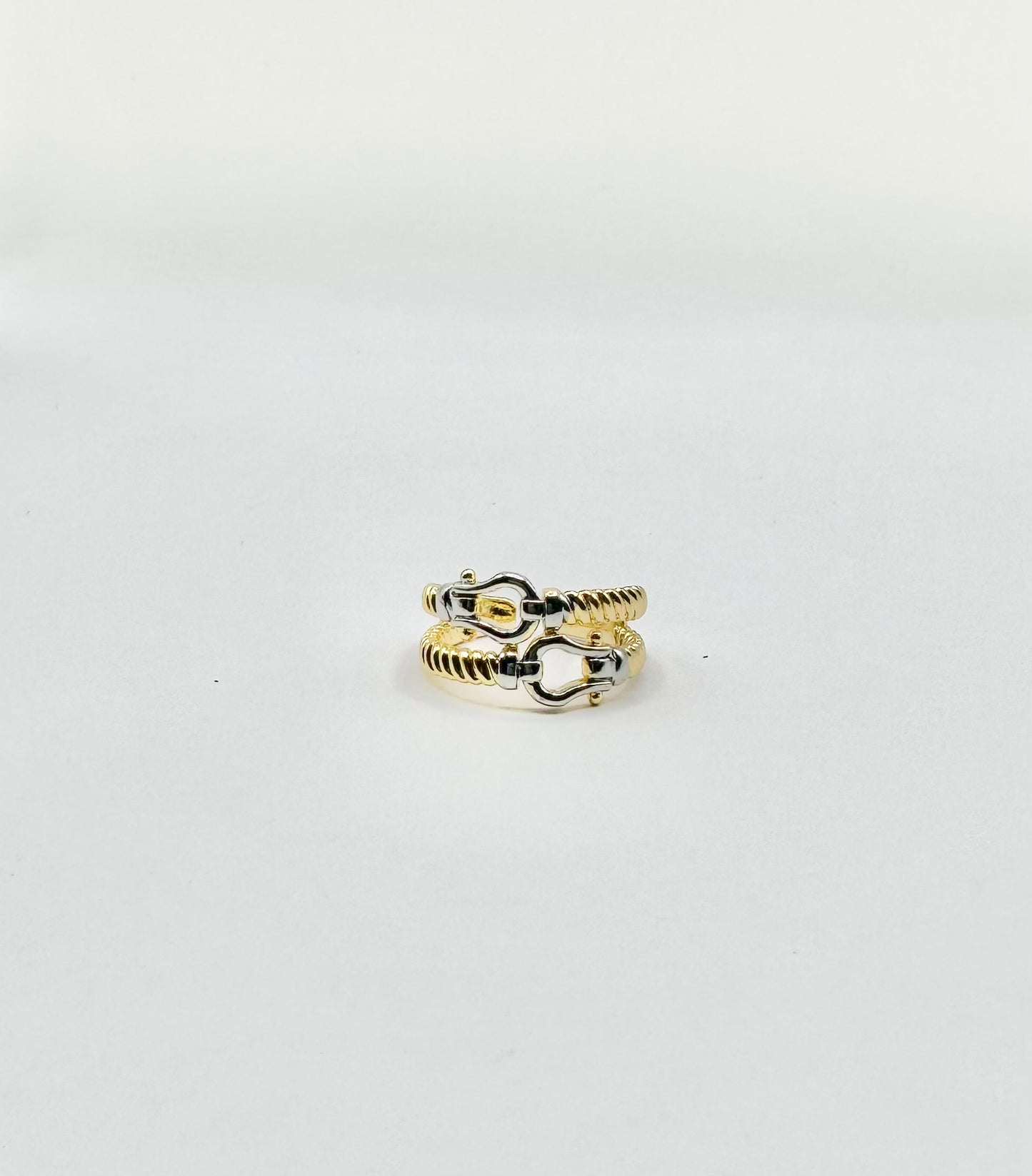 Double Horseshoe Ring in Gold Filled.
