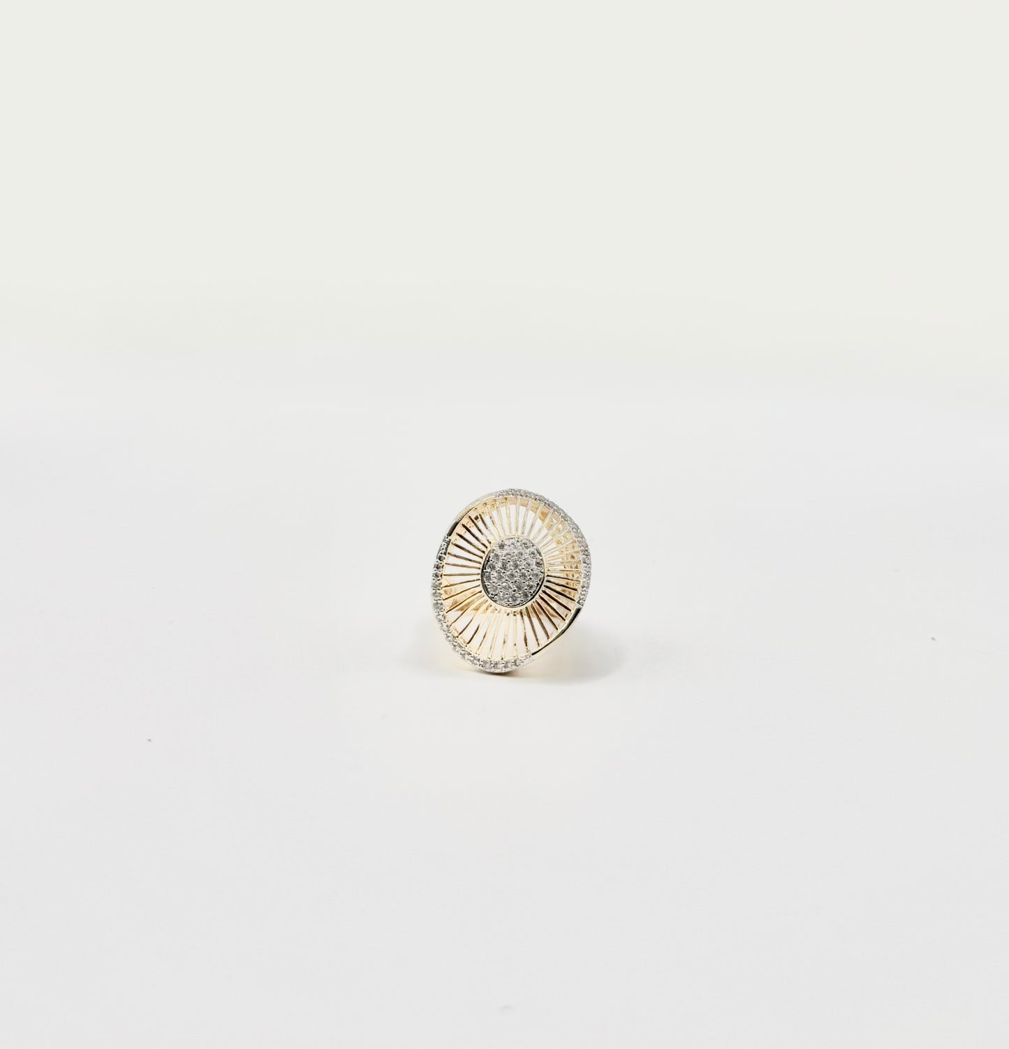 Gold Filled Eye Ring with Zircons.