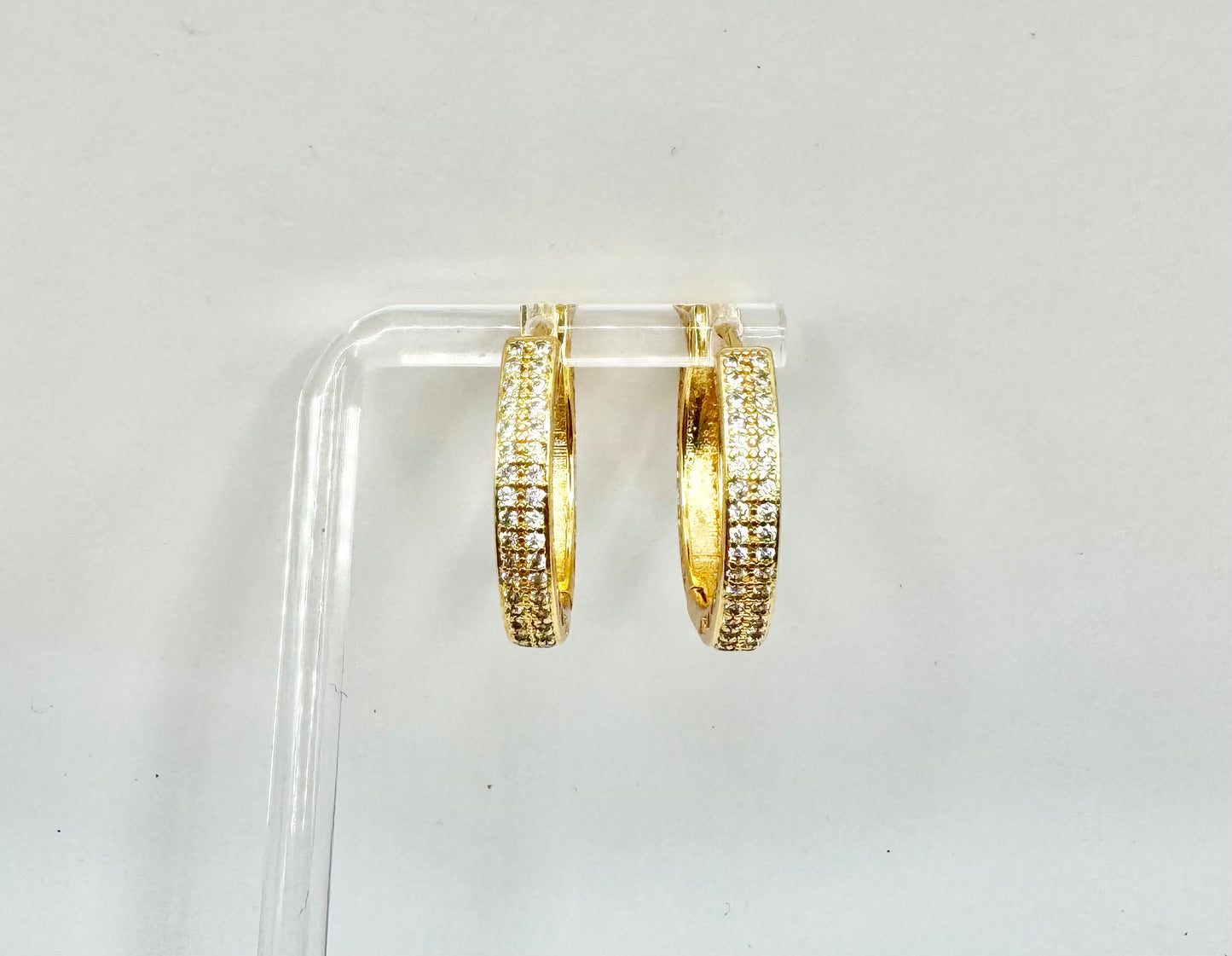 Medium Hoop Earrings in Micropave and Gold Filled