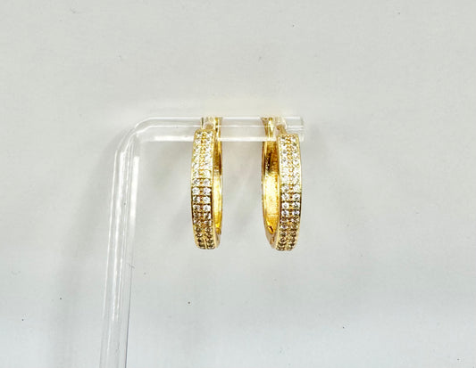 Medium Hoop Earrings in Micropave and Gold Filled