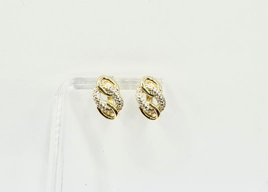 Small Micropave Chain-Style Earring in Gold Filled