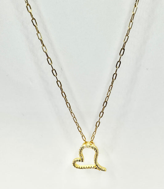 Heart necklace with Zircons en Gold Filled