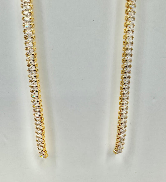 Long Rhinestone Hoops