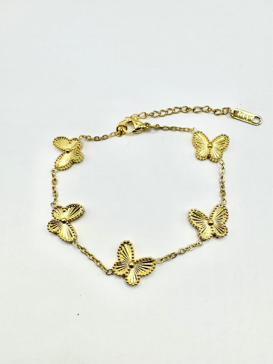 Butterfly Bracelet in Gold-Plated Steel