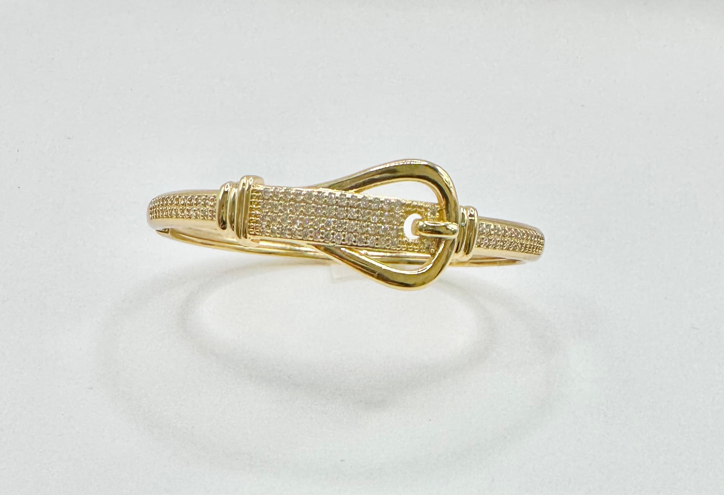 Micro Pave Buckle Bracelet in Gold Filled