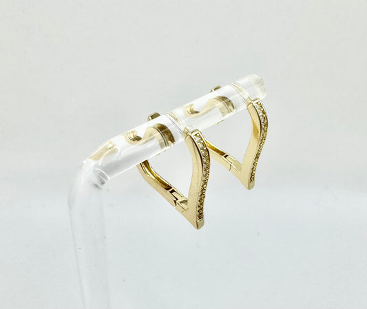 Gold-filled Micropave Heart Hoop Earring
