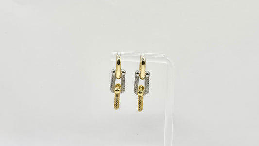 2-Tone Gold-Filled Micro-Pave Hoops