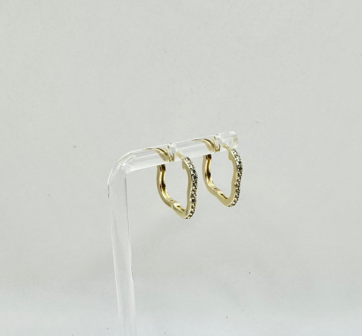 Clover Hoop Earring in Micropave and Gold Filled