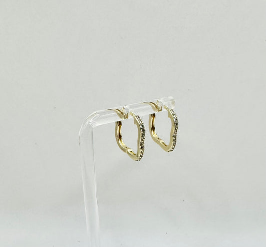 Clover Hoop Earring in Micropave and Gold Filled