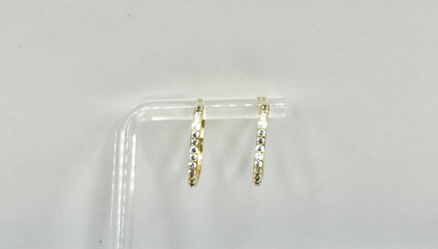 Clover Hoop Earring in Micropave and Gold Filled