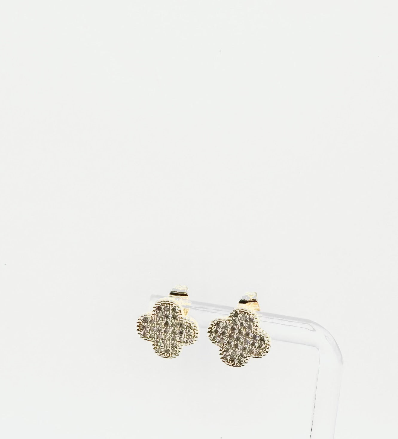Clover earring in Micropave Gold Filled